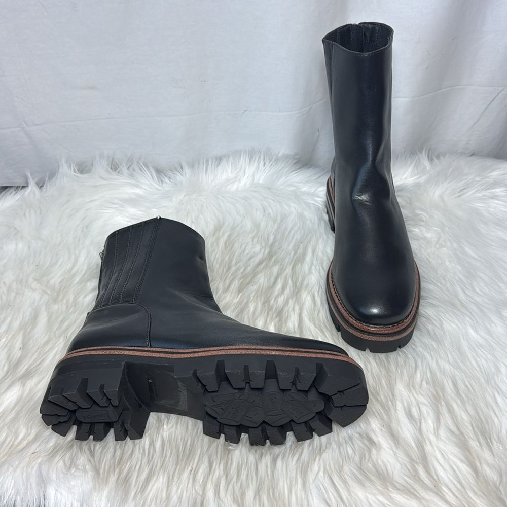 Kork Ease NWOT Black Leather Lug Sole Platform Ankle Boots Sz 11‎